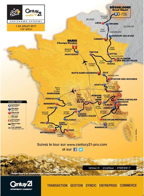 Carte du Tour de France 2017